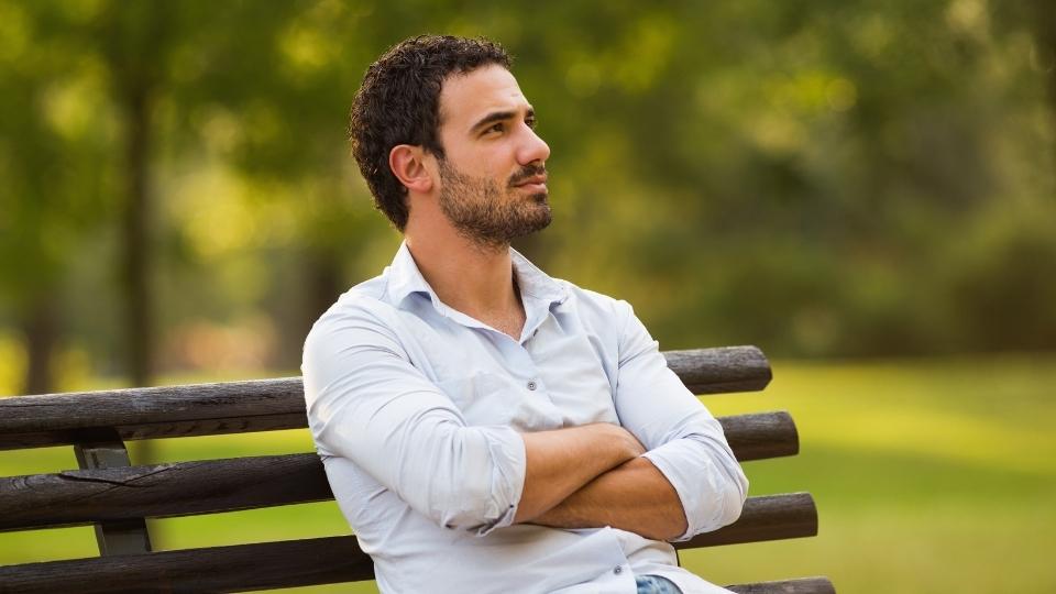 Is Adderall Addictive hero image of a man thinking.